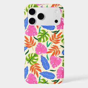Vibrant Tropical Palm & Monstera Leaves Pattern