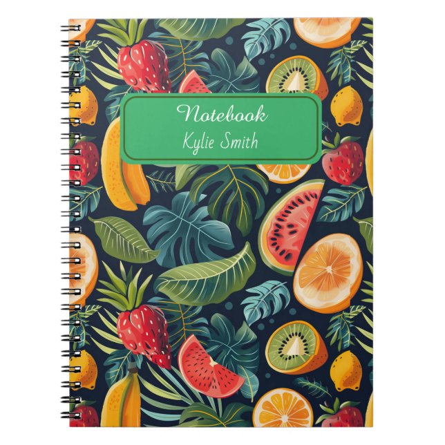 Vibrant Tropical Paradise: Exotic Fruits Design Notebook (Front)