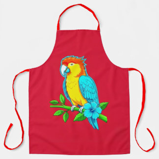 Vibrant Tropical Parrot Culinary Apron