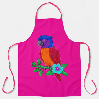 Vibrant Tropical Parrot Culinary Apron