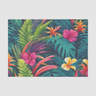 Vibrant Tropical Plants and Flowers Tissue Paper