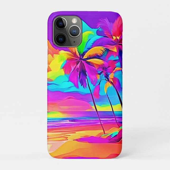 Vibrant Tropical Shore Art Case-Mate iPhone Case (Back)