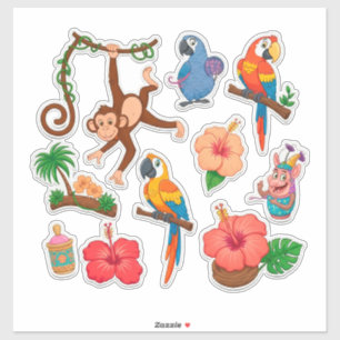 Vibrant Tropical Sticker Set