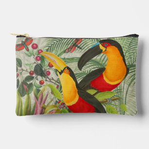 Vibrant Tropical Toucan Birds Art Exotic Jungle  Accessory Pouch