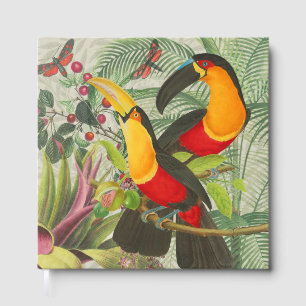 Vibrant Tropical Toucan Birds Art Exotic Jungle Guest Book