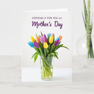 Vibrant Tulips Mothers Day Card