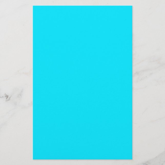 Vibrant Turquoise Sky Blue Colour Customise This Stationery (Front)