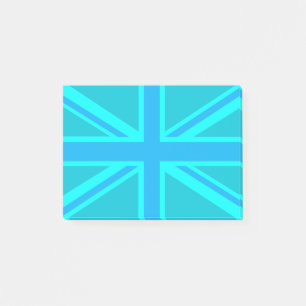 Vibrant Turquoise Union Jack British Flag Post-it Notes