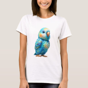 Vibrant Turquoise Watercolor Parrot Women T-Shirt