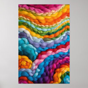 Vibrant Twisted Strands of Fibre Poster