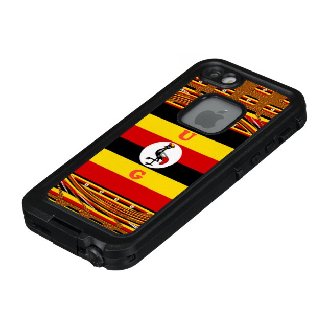 Vibrant Uganda Flag-Inspired Art LifeProof iPhone Case (Top)
