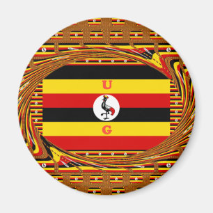 Vibrant Uganda Flag-Inspired Art Magnet