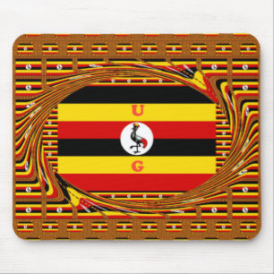 Vibrant Uganda Flag-Inspired Art Mouse Pad