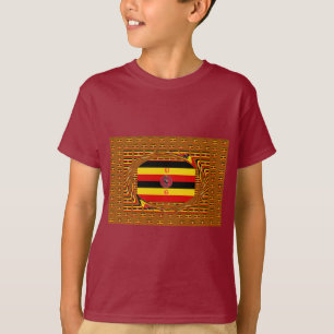 Vibrant Uganda Flag-Inspired Art T-Shirt
