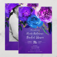 Vibrant Ultra Violet Purple Floral Fantasy Bridal