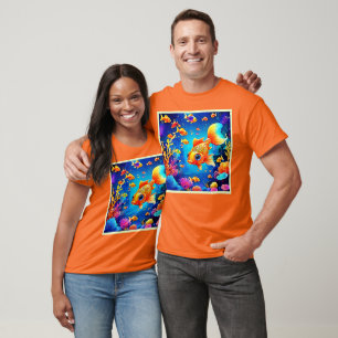Vibrant Underwater Fish World Design T-Shirt