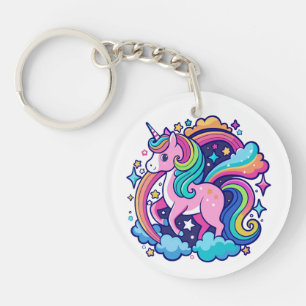 Vibrant Unicorn Fantasy Key Ring