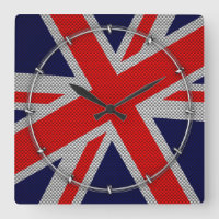 Vibrant Union Jack on Carbon Fibre Style Print
