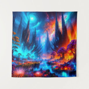 Vibrant Unreal Forest Tapestry