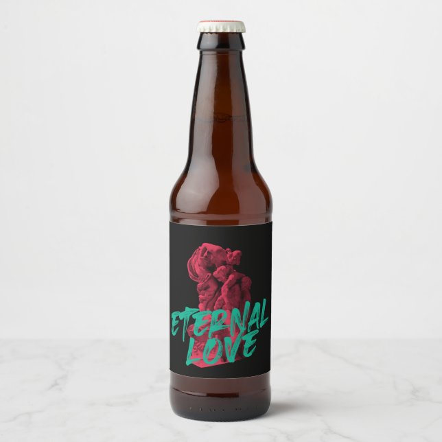 Vibrant, urban, trendy graphic design Eternal Love Beer Bottle Label (Front)