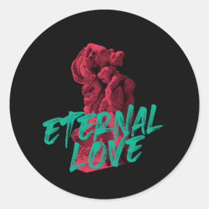 Vibrant, urban, trendy graphic design Eternal Love Classic Round Sticker