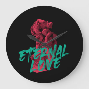 Vibrant, urban, trendy graphic design Eternal Love Large Clock