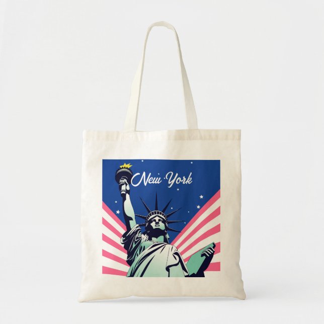 Vibrant USA Statue of Liberty New York NYC Tote Bag (Front)