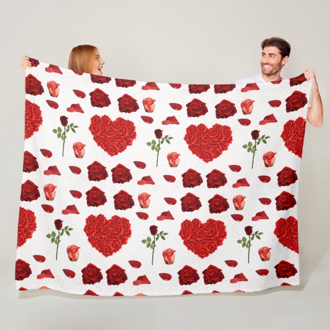 vibrant valentine heart  fleece blanket (In Situ)