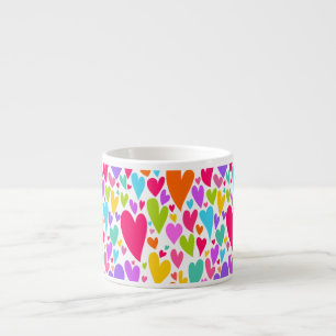 Vibrant Valentine's hearts Espresso Mug