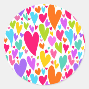 Vibrant Valentine's hearts Sticker