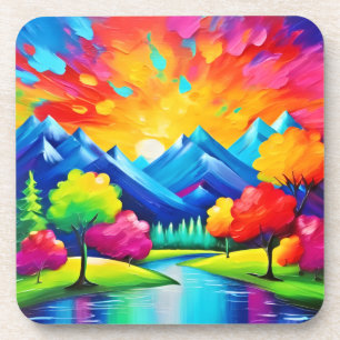 Vibrant Valley Vision Painting Coaster