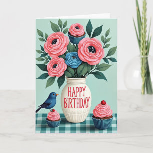 Vibrant Vase Birthday Card