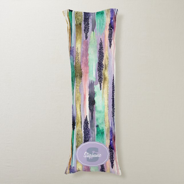 Vibrant Vertical Brushstroke Pattern (1) Body Cushion (Front Vertical)