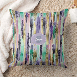 Vibrant Vertical Brushstroke Pattern (1) Cushion