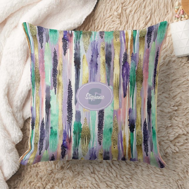 Vibrant Vertical Brushstroke Pattern (1) Cushion (Blanket)
