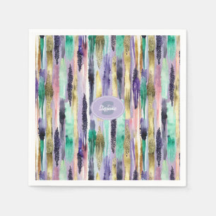 Vibrant Vertical Brushstroke Pattern (1) Napkin