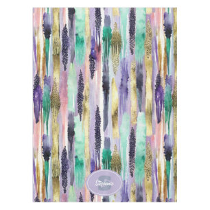 Vibrant Vertical Brushstroke Pattern (1) Tablecloth