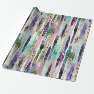 Vibrant Vertical Brushstroke Pattern (1) Wrapping Paper