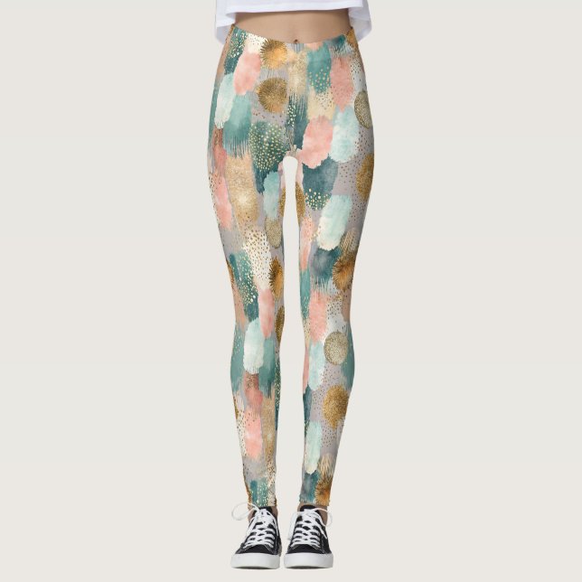 Vibrant Vertical Brushstroke Pattern (2) Leggings (Front)