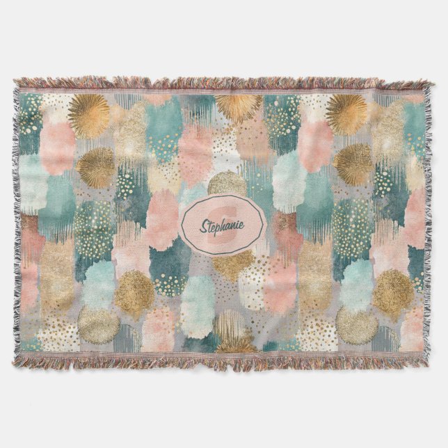 Vibrant Vertical Brushstroke Pattern (2) Throw Blanket (Front)