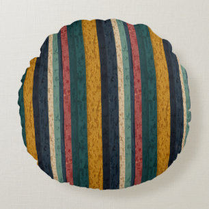 Vibrant Vertical Stripes Round Cushion