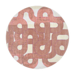 Vibrant Vintage: Abstract Colourful Lines Cutting Board