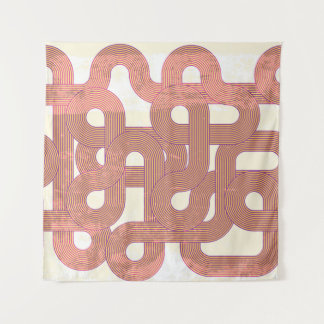 Vibrant Vintage: Abstract Colourful Lines Tapestry