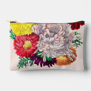 Vibrant Vintage Botanical Wildflower Bouquet Accessory Pouch