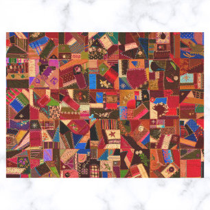 Vibrant Vintage Crazy Quilt Tissue Paper