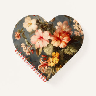 Vibrant Vintage Floral Arrangement Notebook