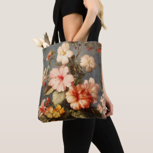 Vibrant Vintage Floral Arrangement Tote Bag