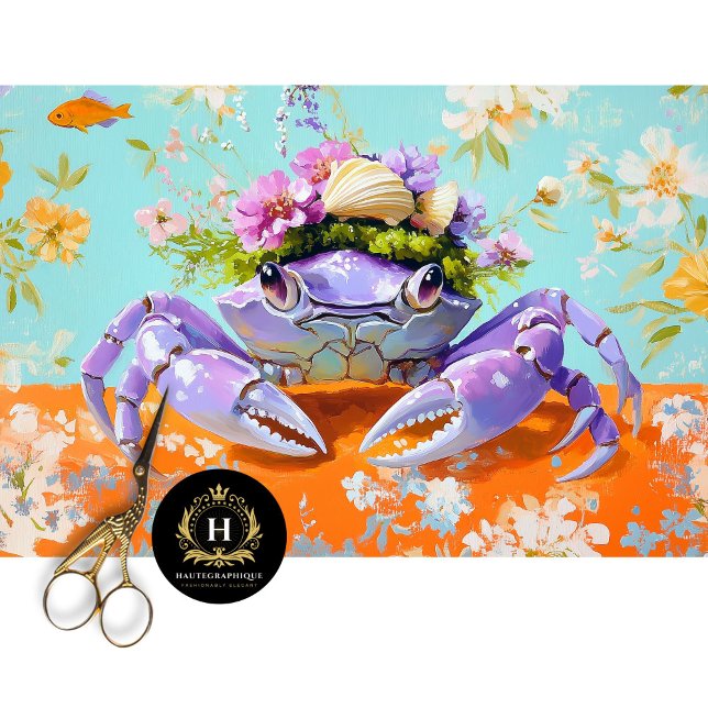 Vibrant Vintage Floral Crab Decoupage Tissue Paper (Creator Uploaded)