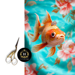 Vibrant Vintage Floral Fish Decoupage Tissue Paper