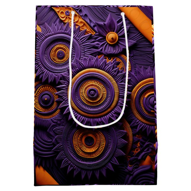 Vibrant Violet African Luxe Medium Gift Bag (Back)